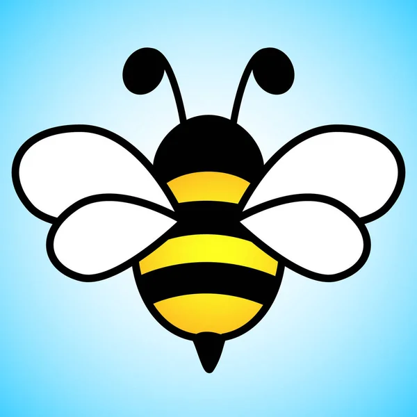 Wielki Projekt Proste Żółte Czarne Bee Niebieskim Tle — Wektor stockowy
