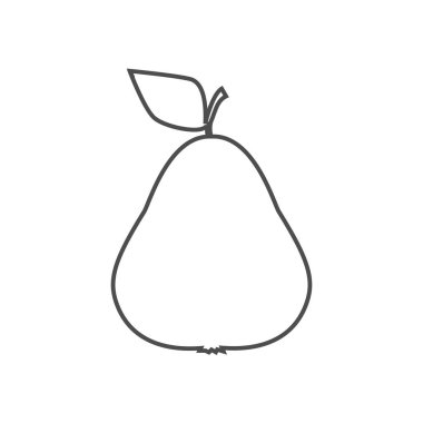 Beyaz bir arka plan üzerinde koyu armut kontur muhteşem tasarım