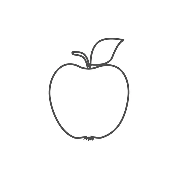 Prachtvolles Design Der Dunklen Apfelkontur — Stockvektor