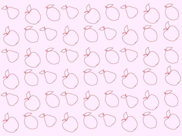 Maravilloso Fondo Rosa Con Manzanas Peras Limones — Vector de stock