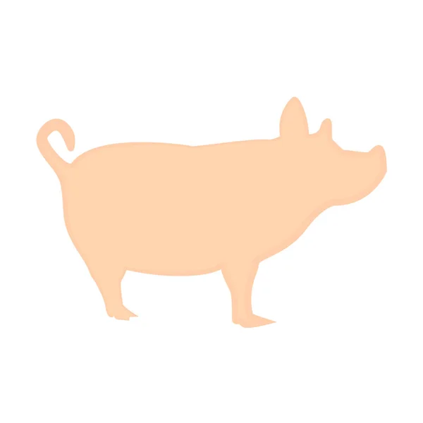 Herrliches Schweinepinkfarbenes Design Auf Weißem Hintergrund — Stockvektor