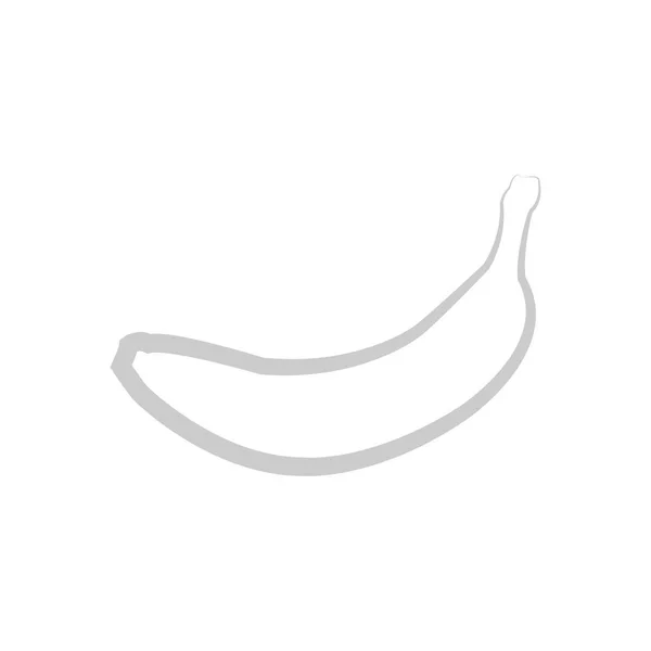Tolles Design Einer Grauen Bananensilhouette Auf Weißem Hintergrund — Stockvektor