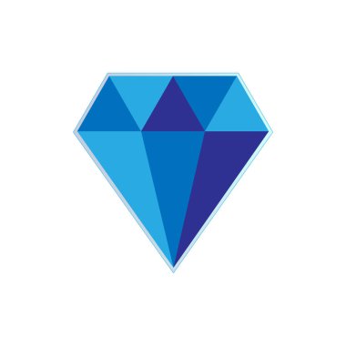 Beyaz bir arka plan üzerinde büyük bir koyu mavi elmas muhteşem tasarım