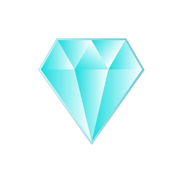 Чудовий Дизайн Великого Блакитного Діаманта Білому Тлі — стоковий вектор