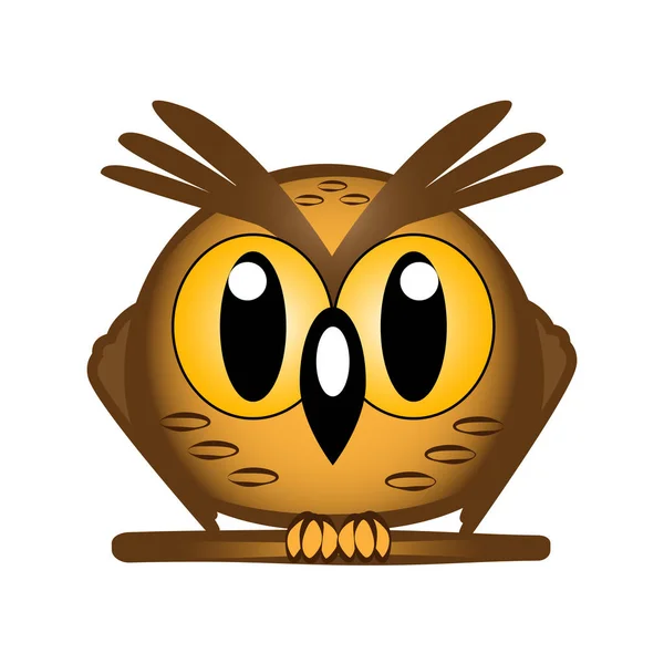 Magnifique Design Hibou Avec Grands Yeux Sur Fond Blanc — Image vectorielle