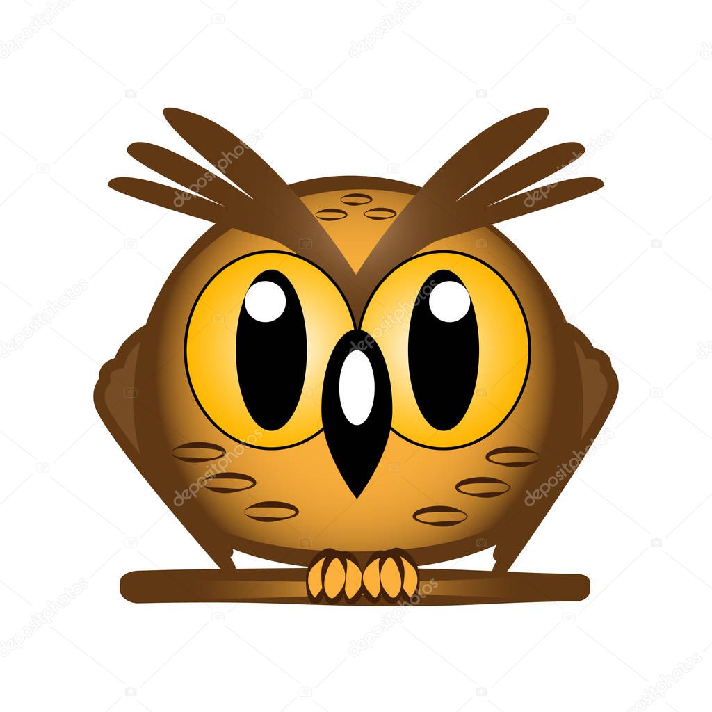 A wonderful owl design with big eyes on a white background