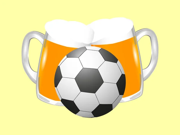 Отличная Концепция Свежего Пива Футбольного Мяча — стоковый вектор