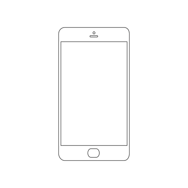 Прекрасный Силуэт Дизайна Мобильного Телефона Белом Фоне — стоковый вектор