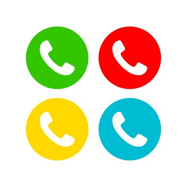 Beyaz telefon yakışıklı beyaz bir arka plan üzerinde renkli daireler içinde harika tasarım