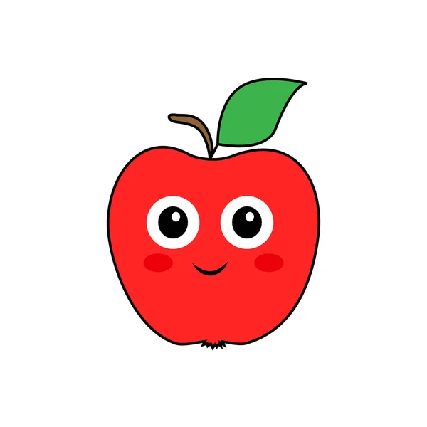 Ein Wunderbares Konzept Des Roten Apfels Mit Augen Auf Weißem — Stockvektor