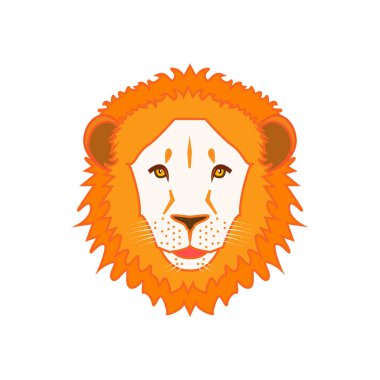 Beyaz bir arka plan üzerinde aslan çok güzel kafa tasarım
