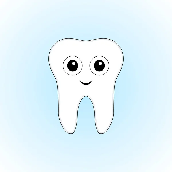 Grande Conception Dents Dessin Animé Sur Fond Bleu — Image vectorielle