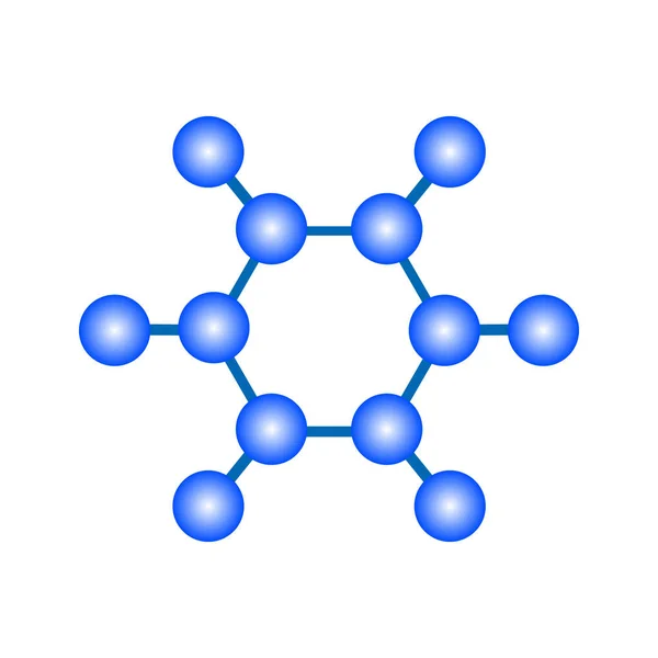 Gran Diseño Moléculas Azules Sobre Fondo Blanco — Vector de stock