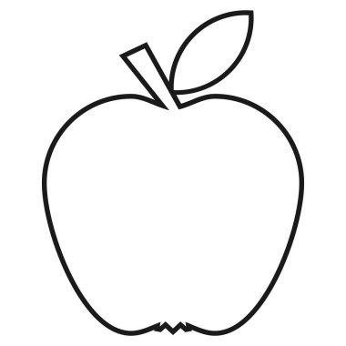 Beyaz arka planda izole trendy düz stil Apple çizgisi simgesinde