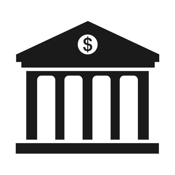 Icono Del Edificio Del Banco Aislado Sobre Fondo Blanco — Vector de stock