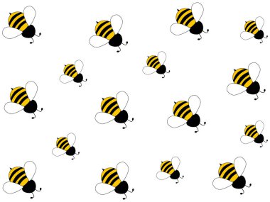 Çalışkan arı beyaz bir arka plan üzerinde harika tasarım