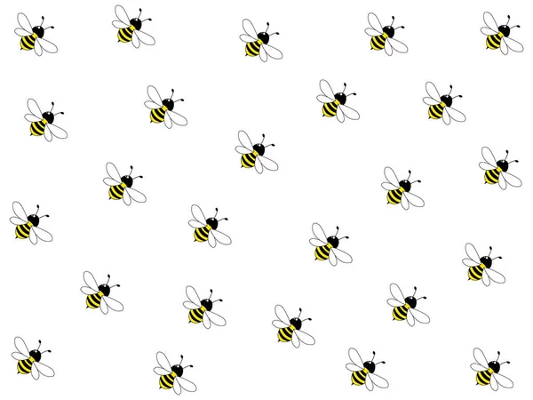 Znakomity Design Pracowitych Pszczół Białym Tle — Wektor stockowy