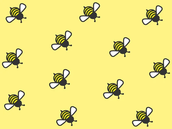 Maravilloso Diseño Abejas Trabajadoras Sobre Fondo Amarillo Claro — Archivo Imágenes Vectoriales