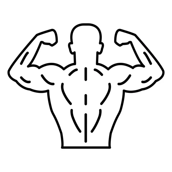 Bodybulider Muskelkontur Vektor Symbol Auf Weißem Hintergrund — Stockvektor