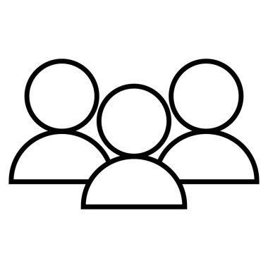 Beyaz arka plan üzerinde düz modaya uygun tarzda insanlar simgesi. İzole.