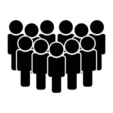 Beyaz arka plan üzerinde düz modaya uygun tarzda insanlar simgesi. İzole.