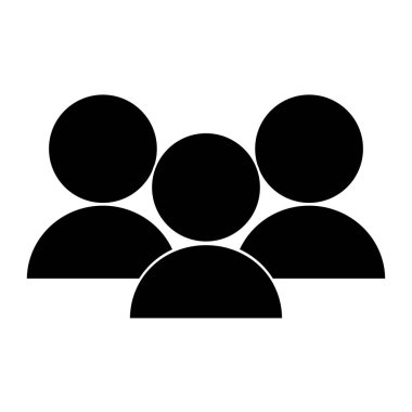 Beyaz arka plan üzerinde düz modaya uygun tarzda insanlar simgesi. İzole.