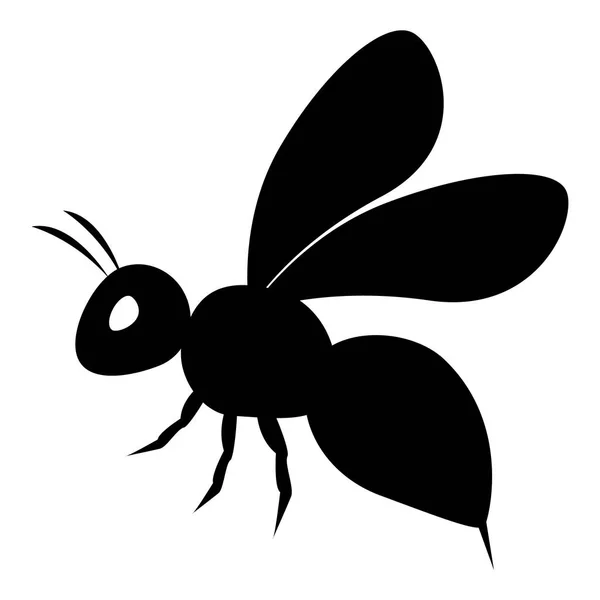 Prachtige Zwarte Bee Ontwerp Een Witte Achtergrond — Stockvector