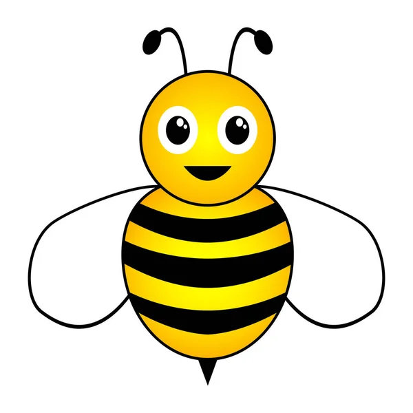 Όμορφη Απλή Σχεδίαση Μιας Μέλισσας Κίτρινο Και Μαύρο Λευκό Φόντο — Διανυσματικό Αρχείο