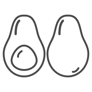 Avokado simge siyah beyaz arka plan üzerinde izole