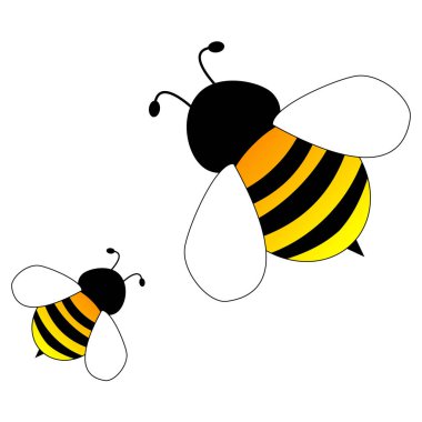 Beyaz arka plan üzerinde izole bal arıları