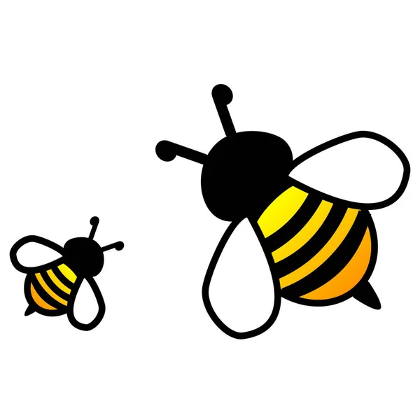 Mézelő Méhek Elszigetelt Fehér Background — Stock Vector