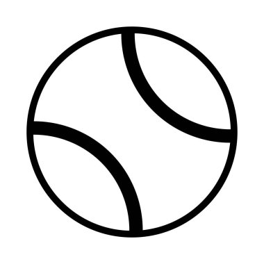 Beyaz arka plan üzerinde izole anahat tenis topu