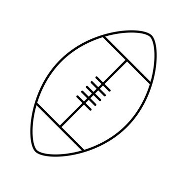 Rugby topu kontur beyaz bir arka plan üzerinde izole