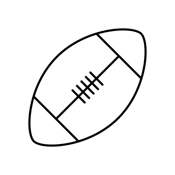 Rugby Ball Contour Isolated White Background — Stock Vector