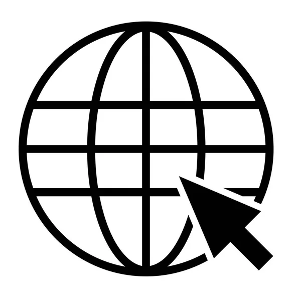 Ícone Web Largura Mundial Isolado Fundo Branco — Vetor de Stock