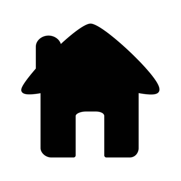 Casa Casa Icono Negro Aislado Fondo Blanco — Vector de stock