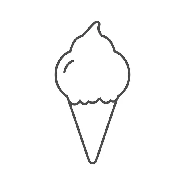 在白色背景查出的黑色冰淇淋图标 — 图库矢量图片