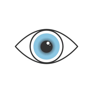 Siyah göz vektör simgesi beyaz arka plan üzerinde izole