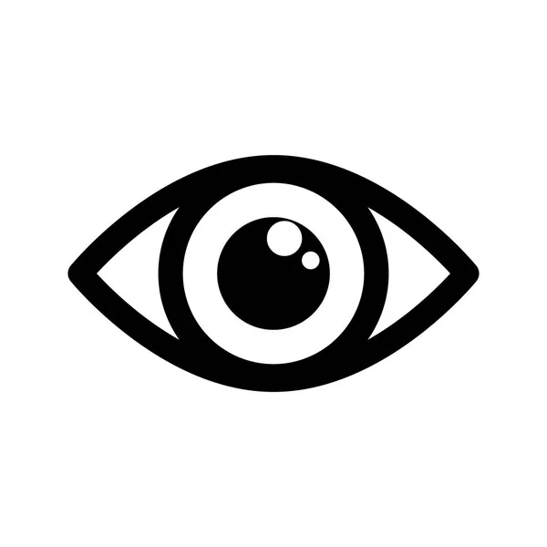 Ícone Vetor Olho Preto Isolado Fundo Branco — Vetor de Stock