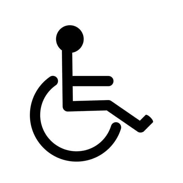 Engelli Handikap Simgesi Izole Işareti Otopark Tekerlekli Sandalye — Stok Vektör