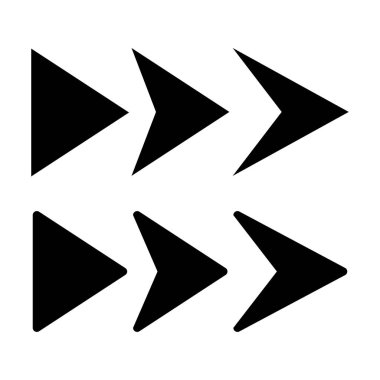 Set siyah ok simgeleri izole beyaz arka plan üzerinde