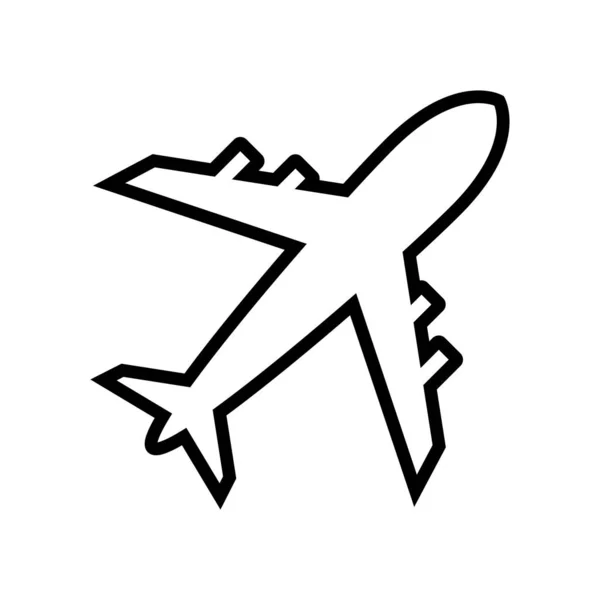 白い背景に飛行機のシンプルなシルエットデザイン — ストックベクタ