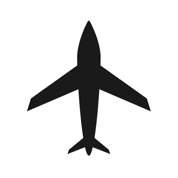 白い背景に飛行機のシンプルなシルエットデザイン — ストックベクタ