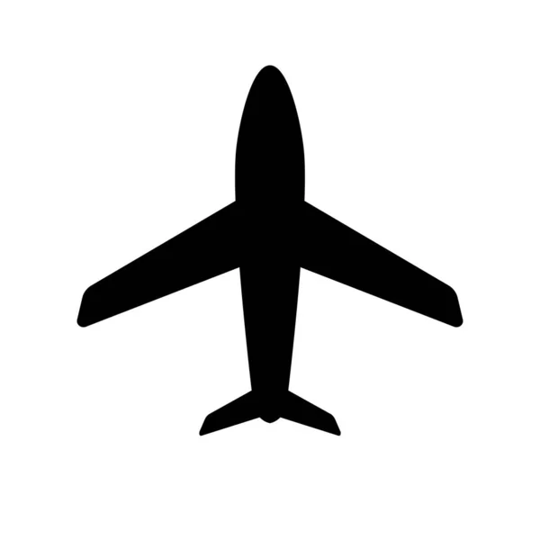 Une Silhouette Simple Avion Sur Fond Blanc — Image vectorielle