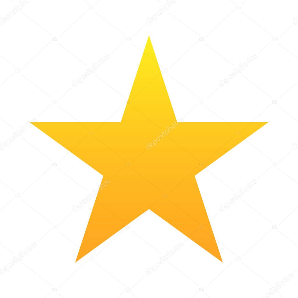 Simple star icon isolated on the white background