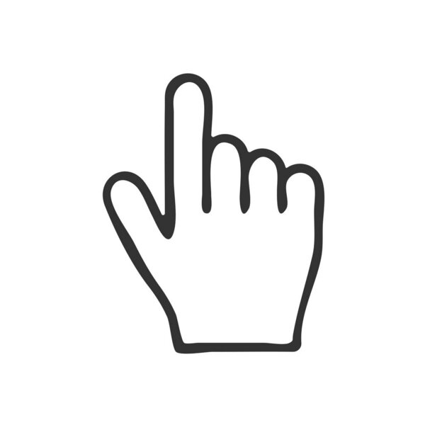 Ручной щелчок по иконке на белом фоне
