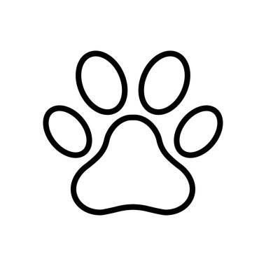 Paw simgesi vektör beyaz arka planda izole