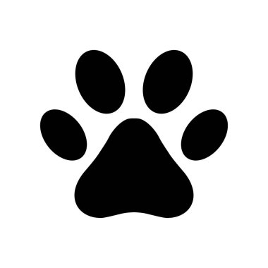Paw simgesi vektör beyaz arka planda izole