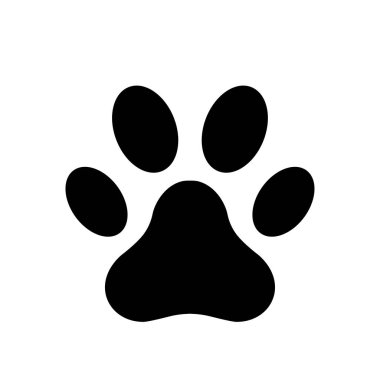 Paw simgesi vektör beyaz arka planda izole