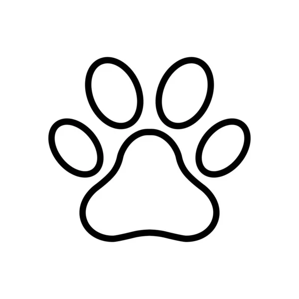 Paw Vector Icono Aislado Fondo Blanco — Vector de stock